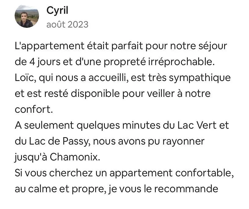 Gene Fiz, Location Passy Apartment France